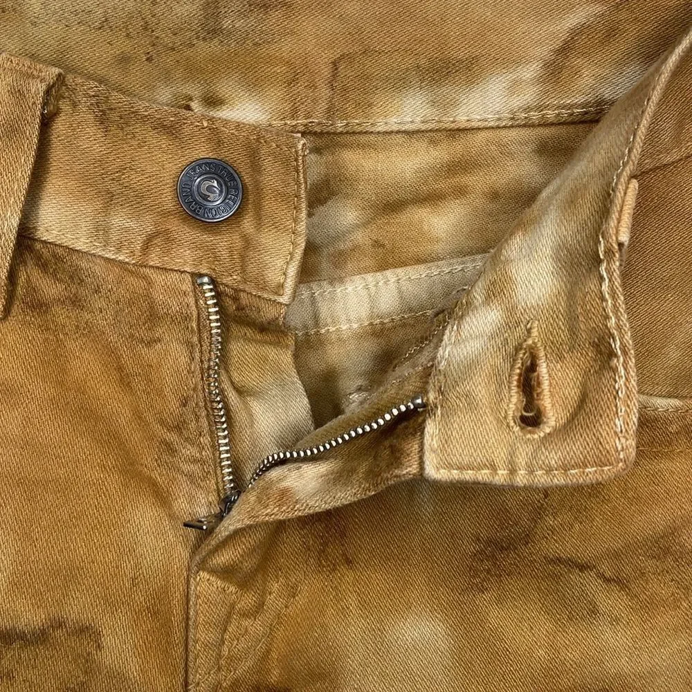 true religion men ricky shorts size 30 brown Bermuda tie dye cut off
